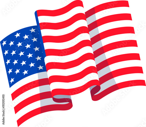 Stylized Bold USA Flag Shape