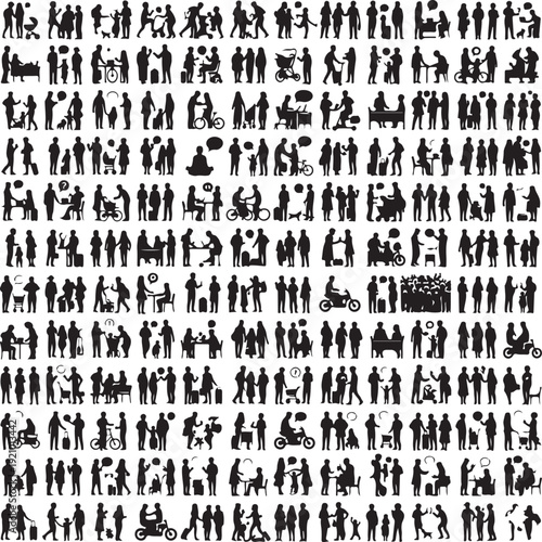 Modern society human silhouette