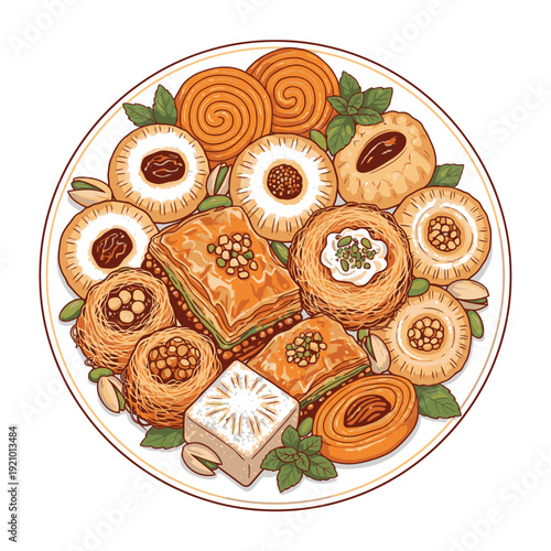 Assorted Traditional Pastries on a Plate 1.