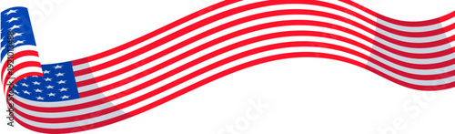 Elegant Ribbon-Style USA Flag