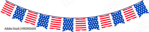 Wavy Mini Flag Banner USA