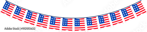 Wave Garland USA Bunting