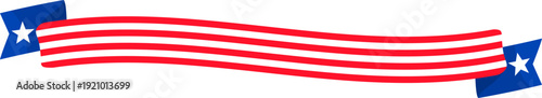 Wavy Ribbon American Flag Stripe