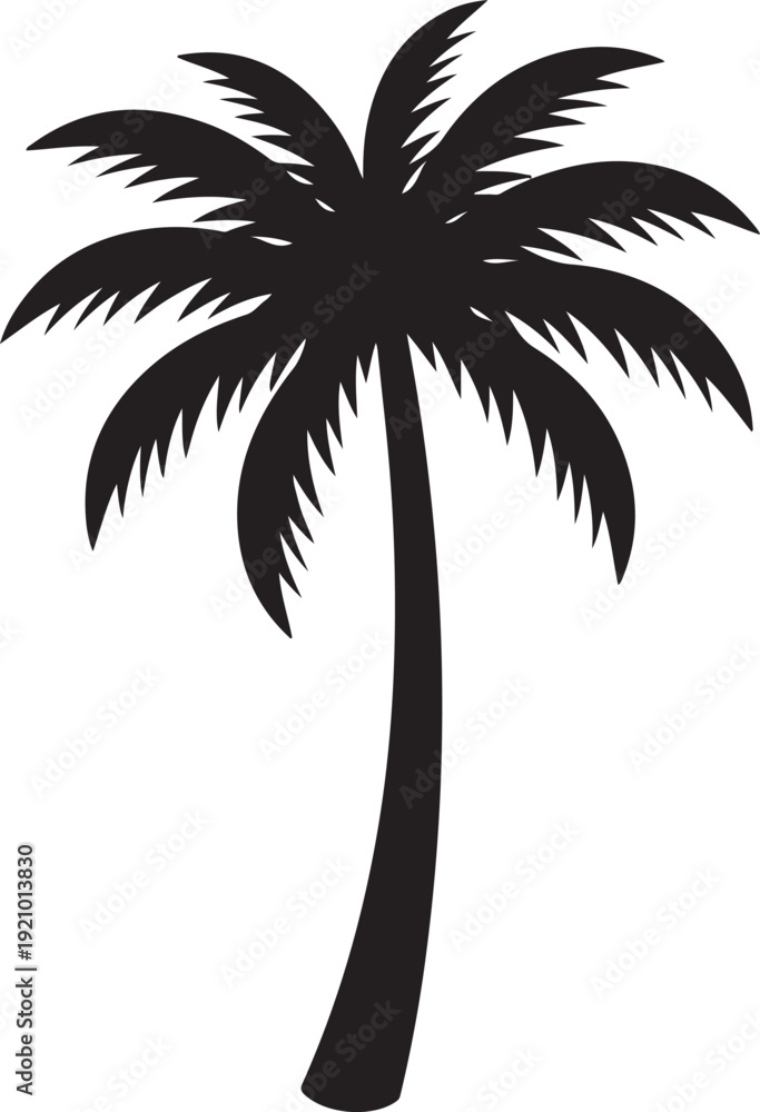Obraz premium Palm tree silhouette vector.