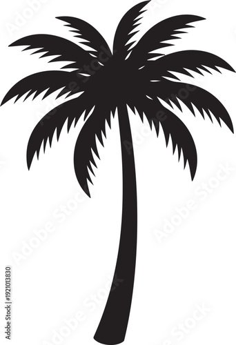 Palm tree silhouette vector.