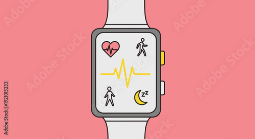 Smartwatch with Health Monitoring Features Display 1.
