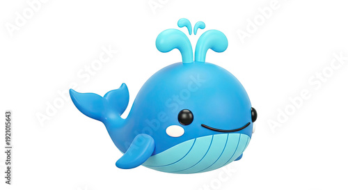 Wallpaper Mural Cute 3D Blue Whale Illustration Torontodigital.ca