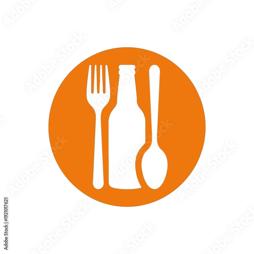 Modern Gastronomy Symbol Representing Meals and Refreshments