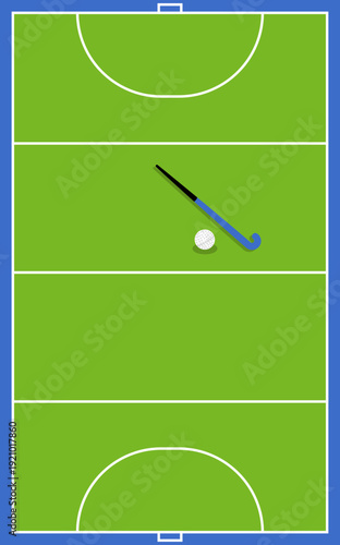 Field Hockey Pitch, Blue-Sided Grass Layout