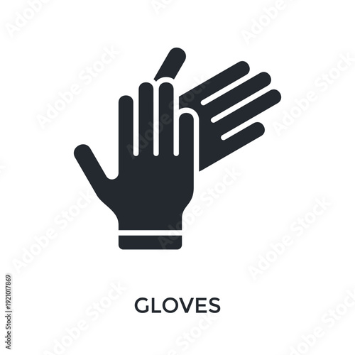Gloves Icon Glyph Style. Vector Illustration For Graphic Design