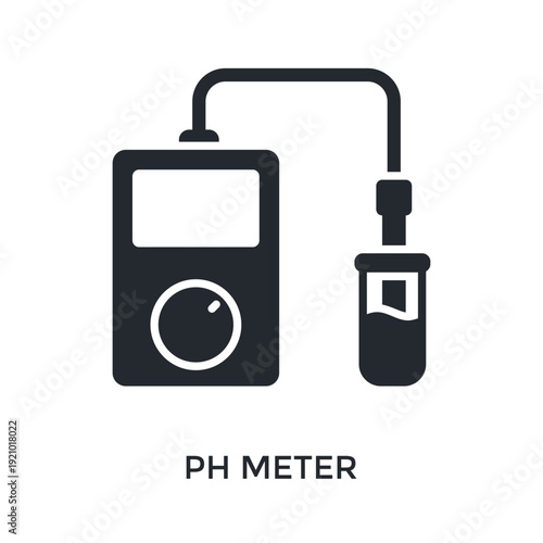Ph Meter Icon Glyph Style. Vector Illustration For Graphic Design