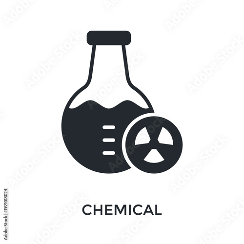 Chemical Icon Glyph Style. Vector Illustration For Graphic Design