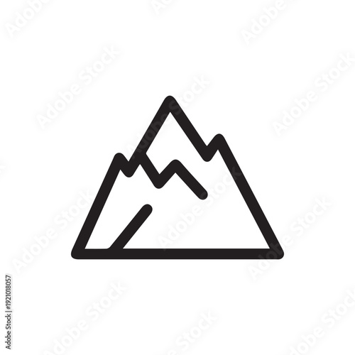 Minimalist Mountain Range Line Art Icon For Nature And Adventure