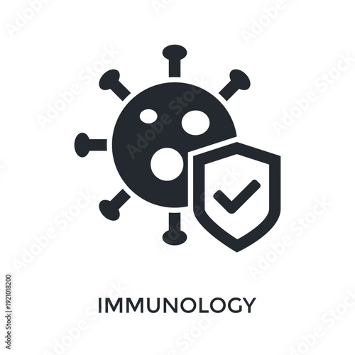 Immunology Icon Glyph Style. Vector Illustration For Graphic Design