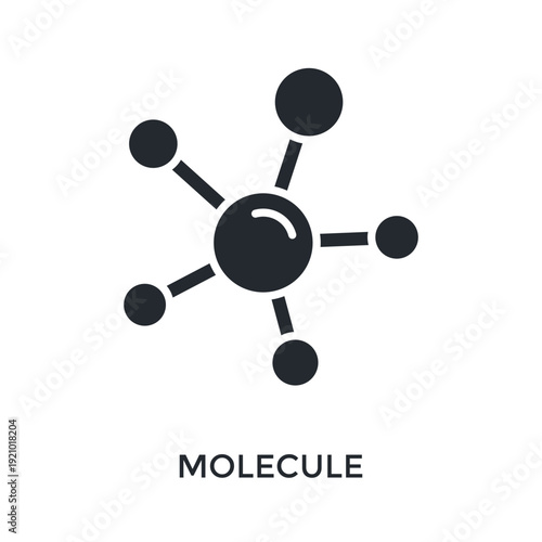 Molecule Icon Glyph Style. Vector Illustration For Graphic Design