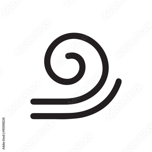 Minimalist Black Wind Spiral Icon A Symbol Of Air And Breeze Flow
