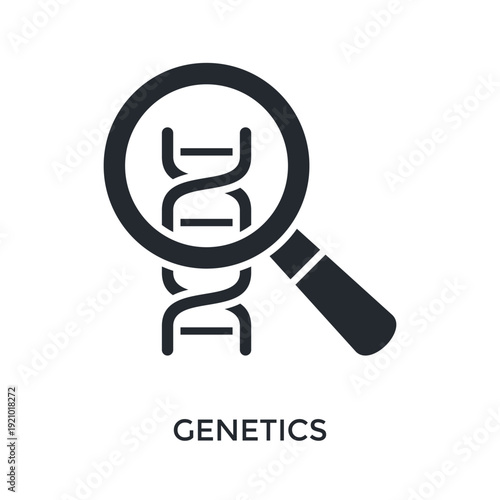 Genetics Icon Glyph Style. Vector Illustration For Graphic Design