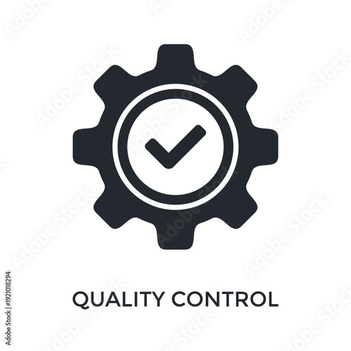 Quality Control Icon Glyph Style. Vector Illustration For Graphic Design