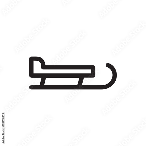Minimalist Black Sled Icon For Winter Fun And Holiday Designs