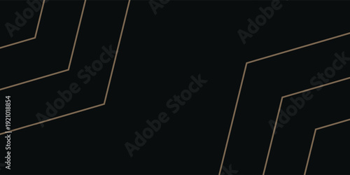 Navy blue abstract background with halftone golden lines delicate pattern. Small light spot box. Curve line, cosmic galaxy space. Festive BG for social media, birthday party invitation.