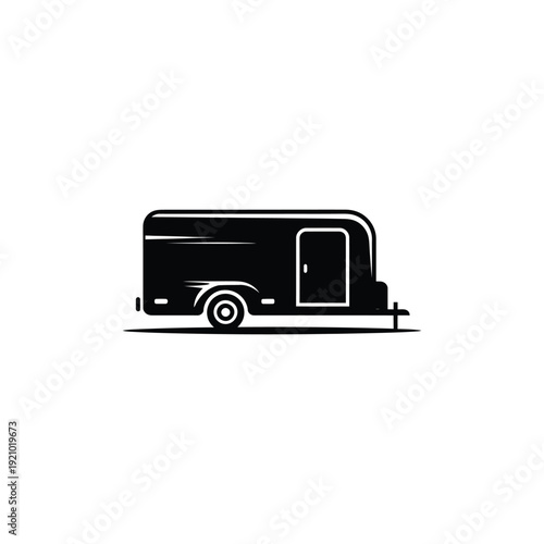 Black trailer with white outline vehicle transportation