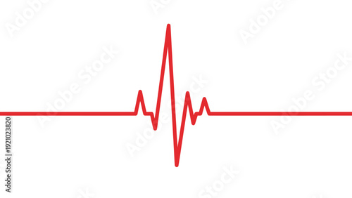 Red Heartbeat Line Graphic Representing Life and Health.