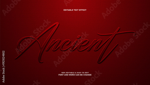 Red Luxury Embroidery Text Effect on Dark Canvas Texture