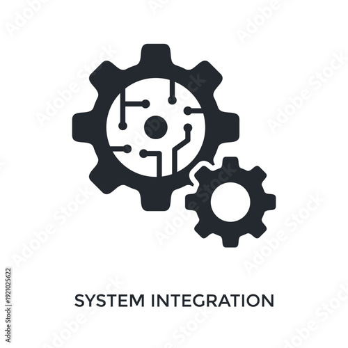 System Integration Icon Glyph Style. Vector Illustration For Graphic Design