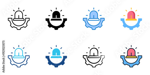 Disaster Response icons set multiple style collection. Editable stroke 
