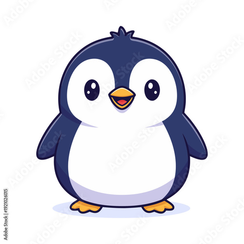 Cute Penguin Standing with Happy Expression Illustration