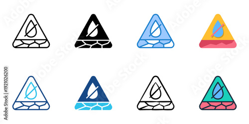 Drought Relief icons set multiple style collection. Editable stroke 
