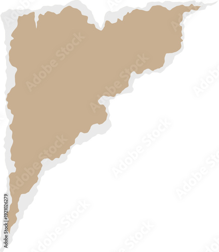 Triangle-style paper tear with old paper look