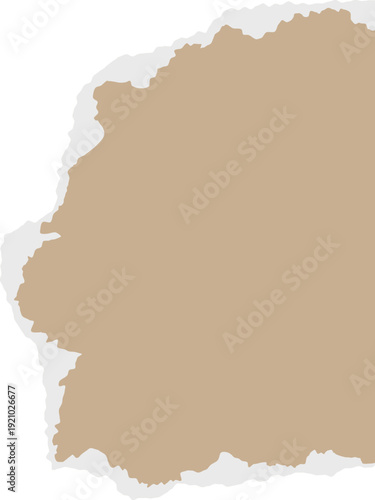 Grunge-style kraft rip paper with irregular edge