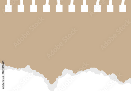 Scrapbook torn paper page with natural edge