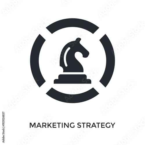 Marketing Strategy Icon Glyph Style. Vector Illustration For Graphic Design