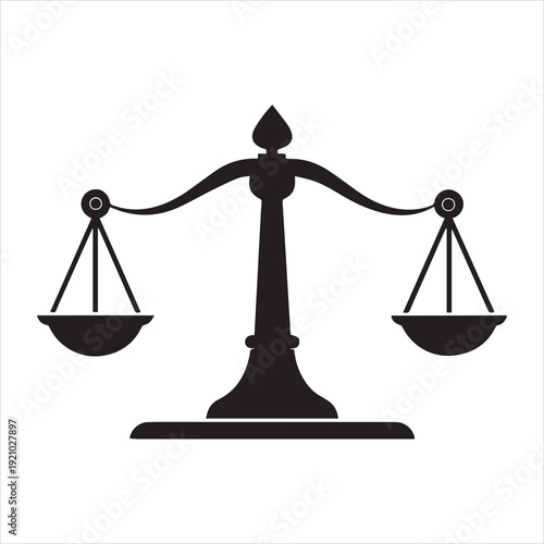 Antique Balance Weight Stone Silhouette Vector Illustration