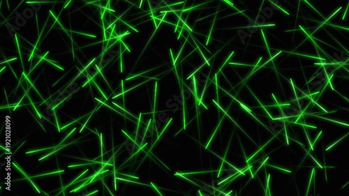 Green Neon Lights on Black Background.