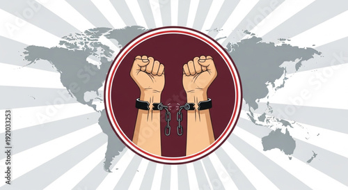 International Day of Remembrance of the Victims of Slavery and the Transatlantic Slave Trade Freedom of Human Rights and Slavery Abolition Concept Illustration