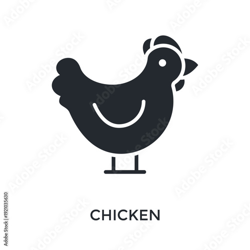 Chicken Icon Glyph Style. Vector Illustration For Graphic Design