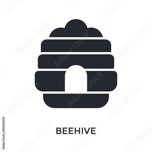 Beehive Icon Glyph Style. Vector Illustration For Graphic Design