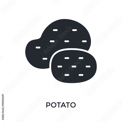 Potato Icon Glyph Style. Vector Illustration For Graphic Design