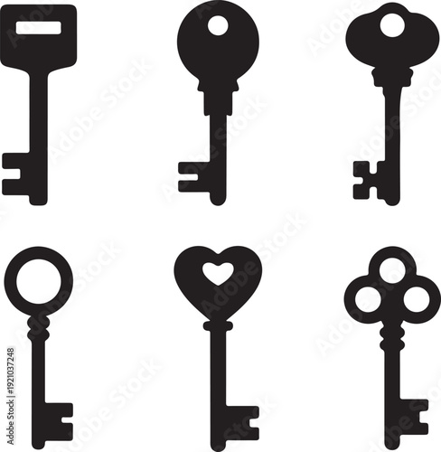 Assorted Key Silhouettes