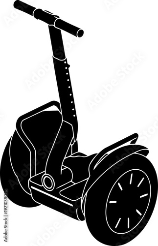 Electric personal transporter silhouette for modern urban mobility