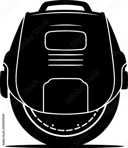 Electric unicycle personal transporter silhouette front view