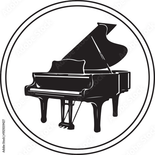 Elegant Grand Piano Logo Design, Luxury Music Brand Identity for Concert Hall, Pianist, or Music School.