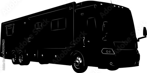 Luxury motorhome silhouette showcasing modern recreational vehicle design