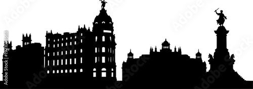 Madrid skyline displaying historic architecture and monuments