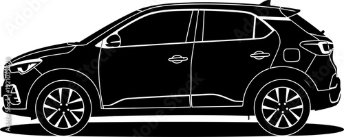 Modern compact suv silhouette in side profile