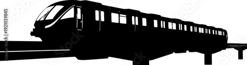 Modern high speed monorail train silhouette