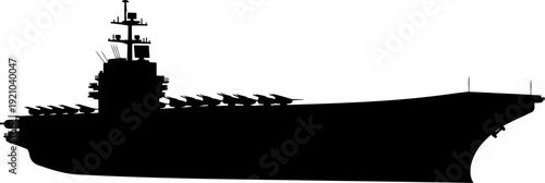 Naval aircraft carrier profile silhouette